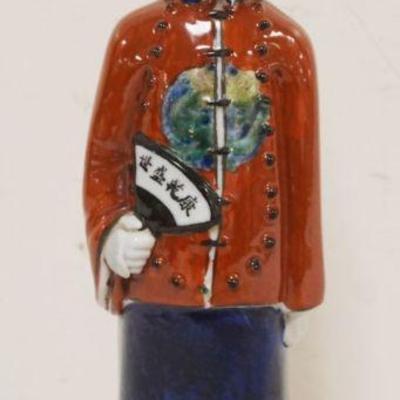 1262	CHINESE PORCELAIN FIGURE OF MAN, CHARACTER MARKS ON BASE, APPROXIMATELY 10 1/2 IN HIGH

