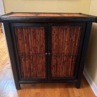 Bamboo Cabinet w/ Two Doors & Shelf