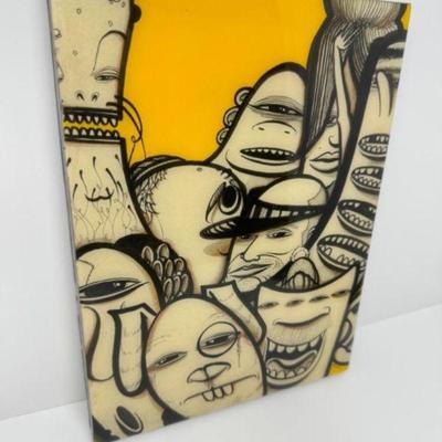 Modern Street Art: Black w/ Bold Yellow Accents, Signed JB2012﻿