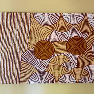 Original Ancestral Modern Australian Aboriginal Acrylic Painting By Napurrula