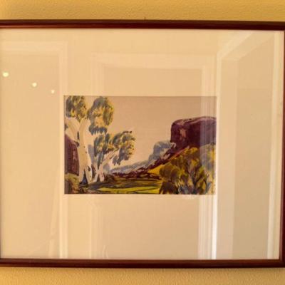 Reggie Namatjira Watercolor Artwork: Ghost Gum, Central Australia - Signed	