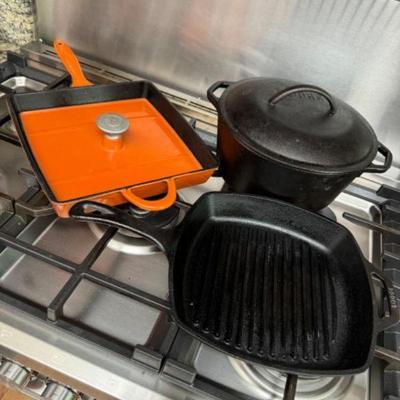 Lodge & Mario Batali Cast Iron Pan, Panini Press & Dutch Oven	