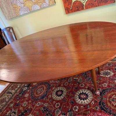 Extra Long Drop Leaf Oval Dining Table w/ Pad Feet
