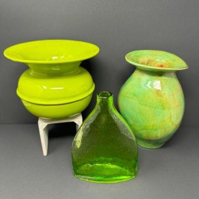 Green Pottery & Glass Vases - Aletha Soule & More