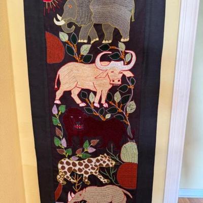 Handcrafted Animal Motif Wall Hanging Tapestry	