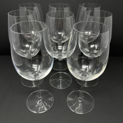 Luigi Bormioli Italian Crystal Wine Glasses w/ Clear Stems	