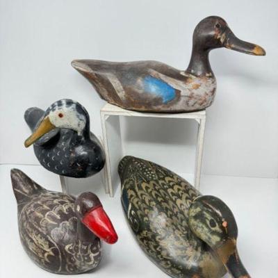 Handcrafted Driftwood Duck Decoys (Set Of 4)	