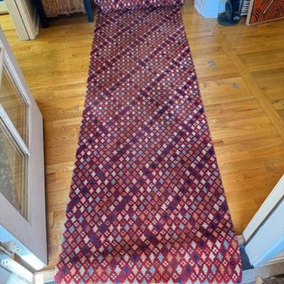 Extra Long XXXL Wool Runner (431" Long) Kilim-Inspired Flatweave	