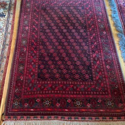 Tribal Afghan Inspired Hand Knotted Rug	
