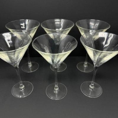 Contemporary Clean Lines Martini Glasses - Set of 6	