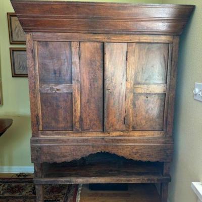 Indonesian-Inspired Storage Cabinet w/ Bi-Fold Doors