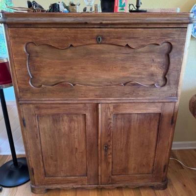 Antique Louis XV Style Drop Front Secretary Desk	