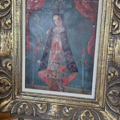 Oil on Tin Retablo- Nuestra Senora' De San Juan De Las Lagos- Virgin Mary