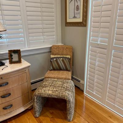 straw chair and seat