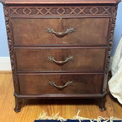Antique walnut nightstand - $80