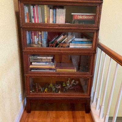 Antique Globe Wernicke Wooden Bookcase - 59"T x 34"W x 12"D - $950