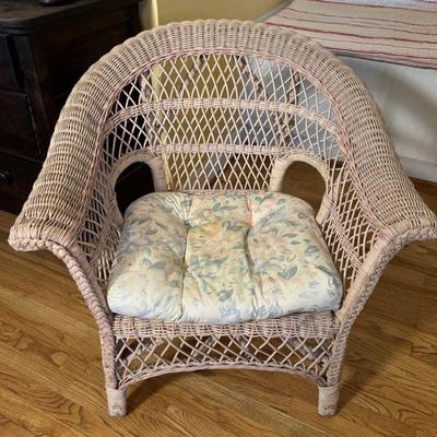 Vintage Natural Wicker Chair - $125