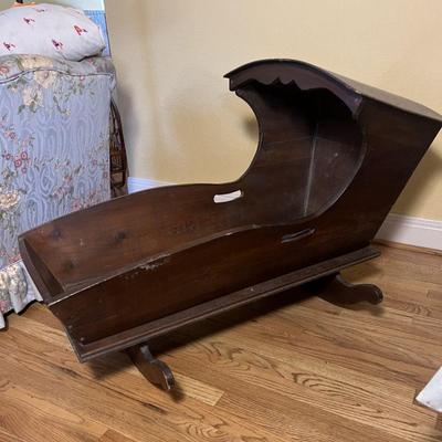 Antique Wood Cradle - $125