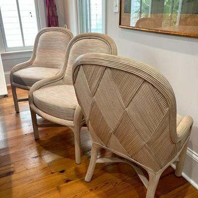 6 Vintagae Pencil Reed Chairs 