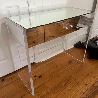 Mid Century Modern Glass and Lucite Vanity