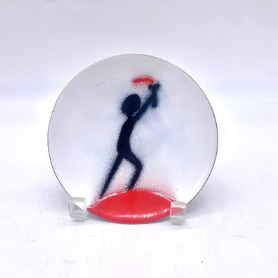 1976 Montreal Olympics enameled plate by Claude Perries diam. 5 3/4”