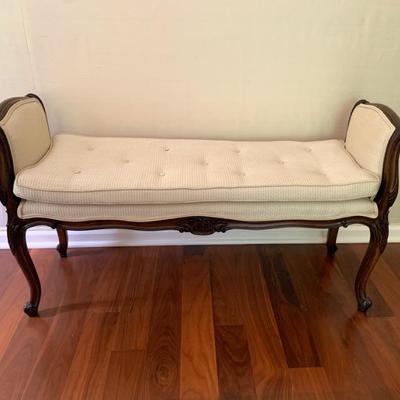 Bedroom bench w/ carved frame
