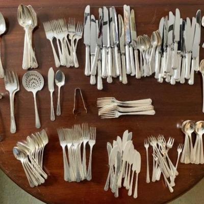 1929 Oneida silver plate “ Deauville” Art Deco flatware set 