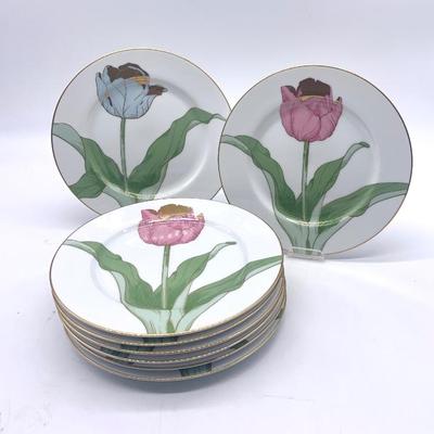 Fitz and Floyd “ Tulip d’ Or” plates, two sets of four
