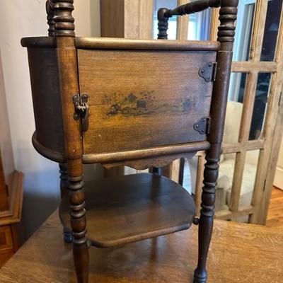 Antique smoking stand humidor