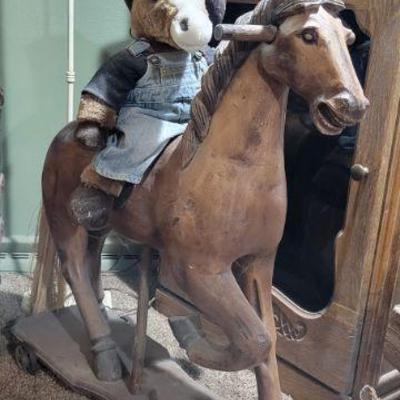 Wooden rolling horse