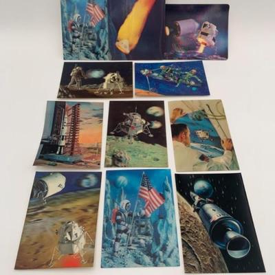 11 3-D Vintage Space Postcards - 1960s/1970s