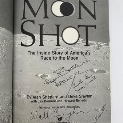 Book - MOONSHOT - Signed by 5 Astronauts + Authors & Slayton Widow