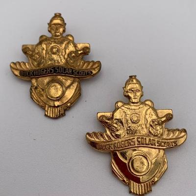 Buck Rogers Solar Scout Pins - Vintage Pair - 1930s