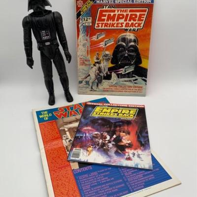 Darth Vader Action Figure & Star Wars/Empire Strikes Back Books/Comics