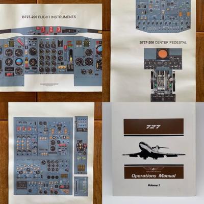 Boeing 727 Pilot Manual & Cockpit Posters