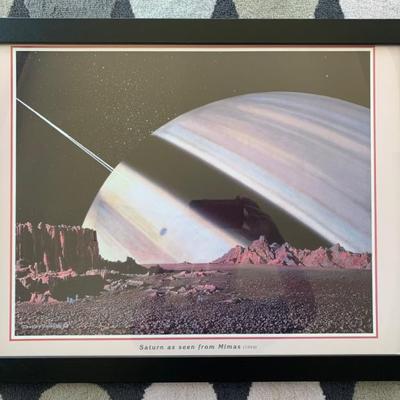 Chesley Bonestell Poster - Saturn from Mimas - 2001