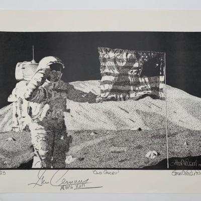 OLD GLORY - Astronaut/Artist signed: Gene Cernan & Simon Vaughn	