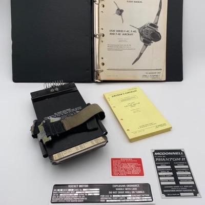 Authentic F-4 Fighter Pilot Manuals/Thigh Clip/ID Plates