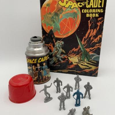 Tom Corbett - Space Cadet Bundle - Thermos, Spacemen, Coloring Book	
