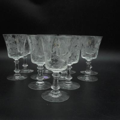 11 pc FOSTORIA ETCHED WILLOW WATER GOBLETS