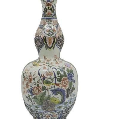 LARGE DELFT POLYCHROME VASE c. 1880