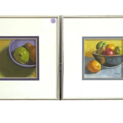 PAIR CLAUDIA HAMMER STILL LIFE OIL PAINTINGS