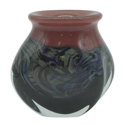 SIGNED ROBERT EICKHOLT ART GLASS VASE