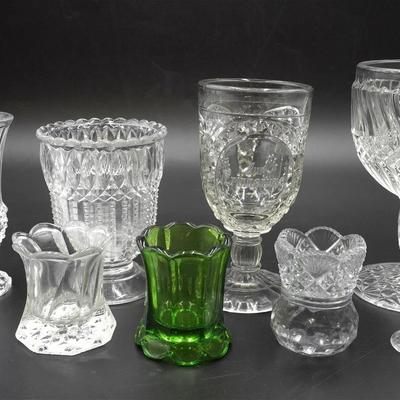 9 EAPG GLASS GOBLET - CELERY - PLUS