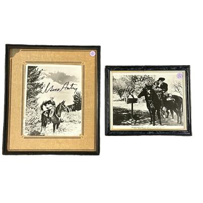 2 GENE AUTRY & LASH LARUE AUTOGRAPHED PHOTOS