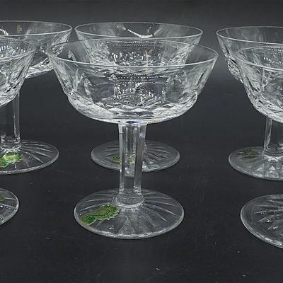 6 WATERFORD LISMORE CHAMPAGNE GLASSES IN BOX