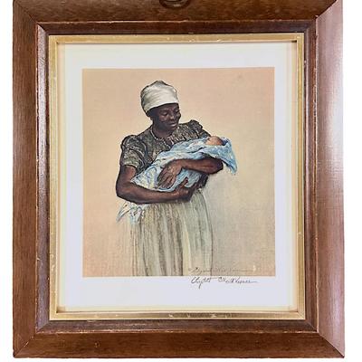 Framed Signed Elizabeth O'Neill Verner Print, title is "Blue Baby". 