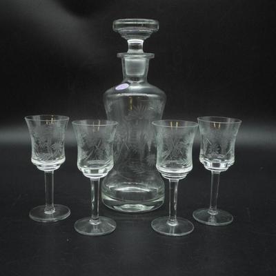LEONARD SILVER ITALY CRYSTAL DECANTER SET