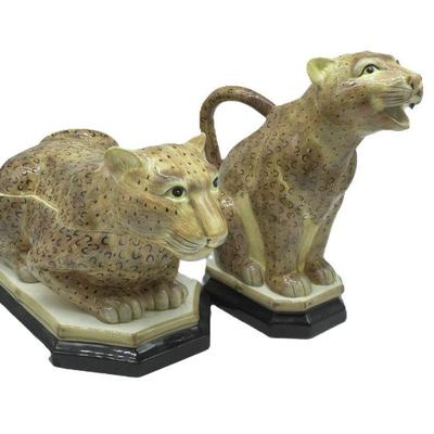 RAYMOND WAITES EMPIRE LEOPARD PUNCH BOWL & PITCHER