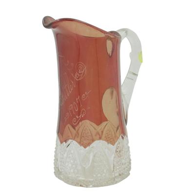 ANTIQUE 1907 RUBY FLASH SOUVENIR PITCHER